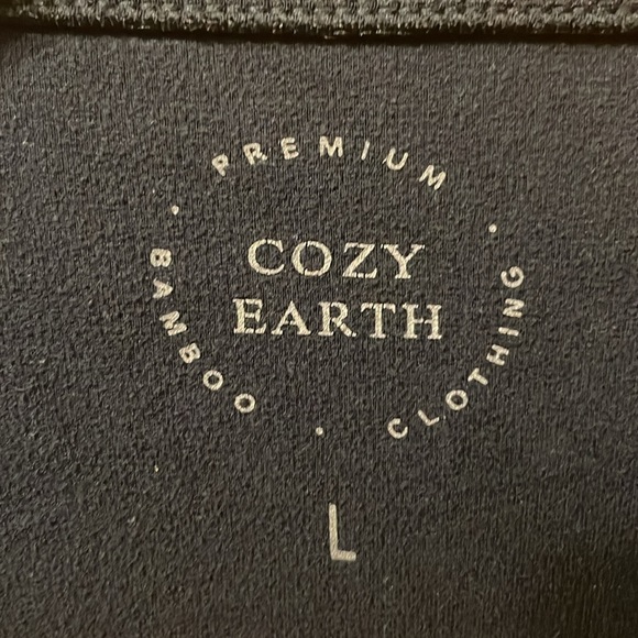 Cozy Earth bamboo pullover crew neck long sleeve shirt size large navy blue EUC - Picture 3 of 6